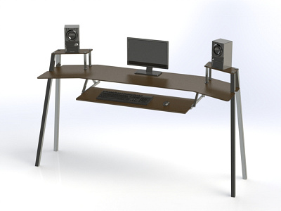 Computer desk  Wood and steel