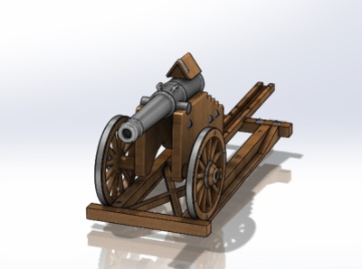 French Napoleonic fort cannon 3d model 3d modeling 3d printing 3dprinting design fort fort cannon french french cannon napoleonic fort solidworks