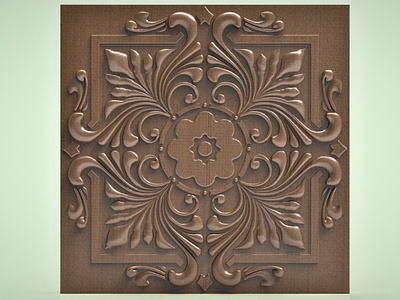 Carved wooden tile