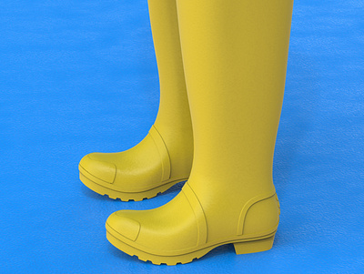 Rubber boots 3d model 3d modeling 3d printing 3dmodel boot design industrial design keyshot rain boot rendering rubber rubber boots solidworks