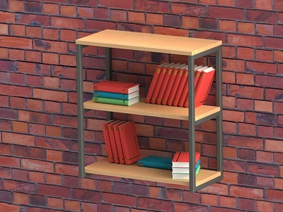 Elegant book shelf 3d model 3d printing 3dmodeling 3dprinting book books bookshelf design metal pipe solidworks square pipe wall art wall mount