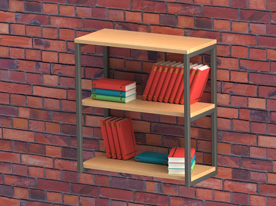 Elegant book shelf 3d model 3d printing 3dmodeling 3dprinting book books bookshelf design metal pipe solidworks square pipe wall art wall mount