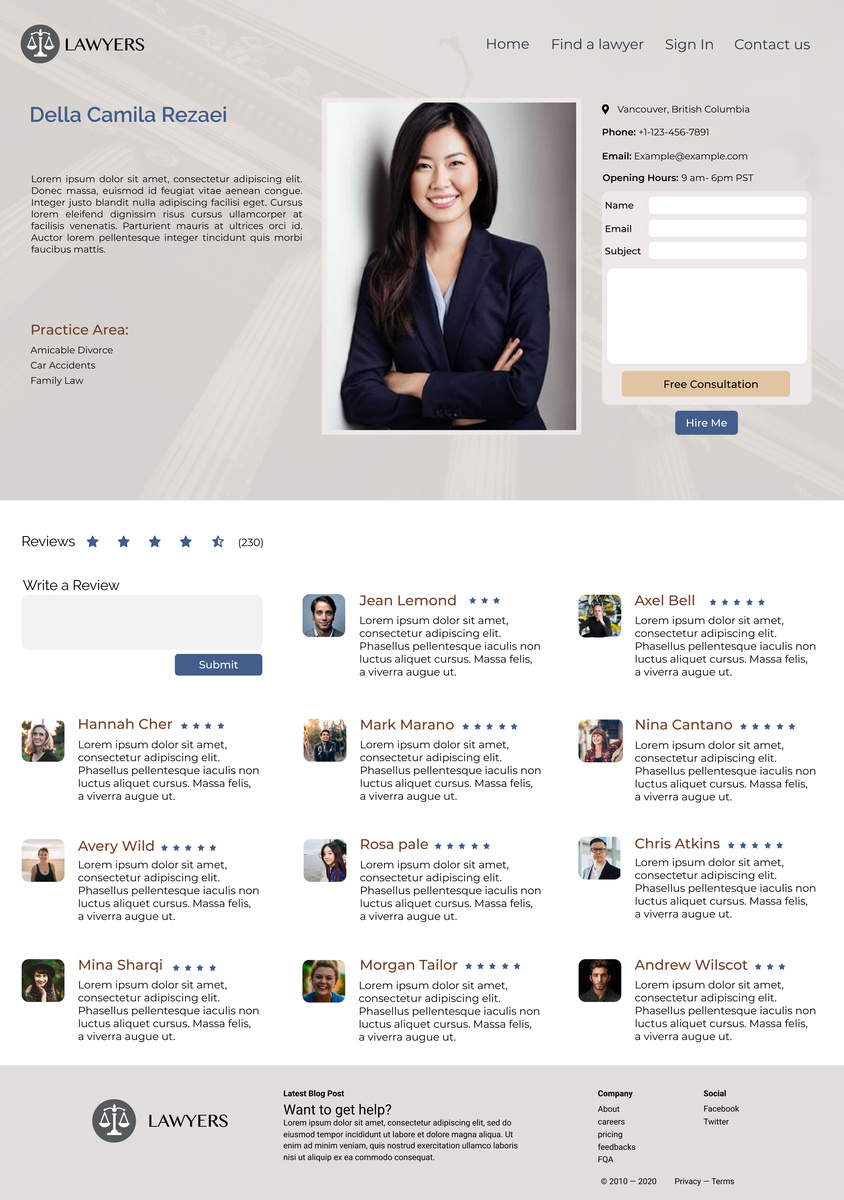 Lawyer Profile by Yasmine Asempour on Dribbble