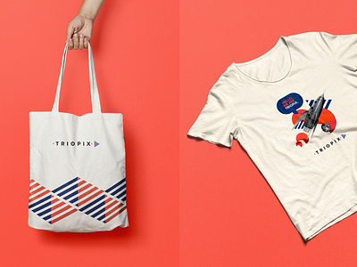 Bag and t-shirt for Triopix Creative Studio branding corporate identity graphic design mihály molnár t shirt design