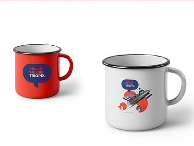 Mugs for Triopix Creative Studio branding corporate identity graphic design