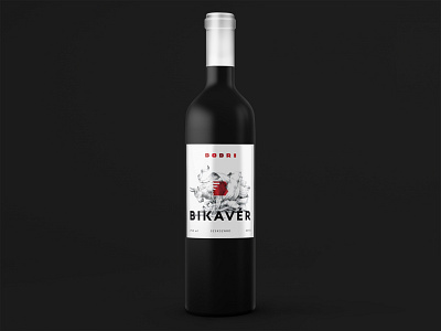Bikavér wine label design for Bodri Winery branding graphic design illustration mihály molnár wine label winery