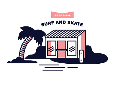 Surf and Skate design flat illustration illustrator minimal vector