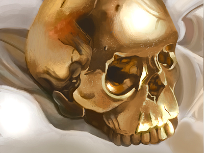 Golden Skull digital paint gold skull