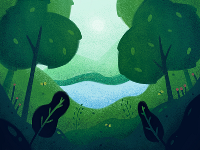 Forest 2d forest illustration ilustracion minimalist trees