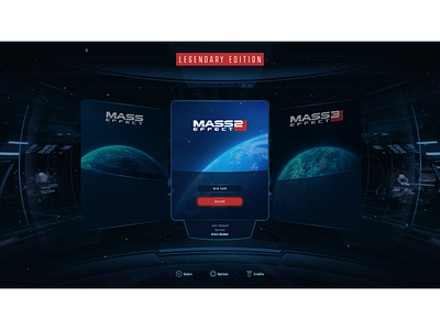 Mass Effect | Legendary Edition | Start Screen 2d blue branding game mass effect minimalist ui videogame