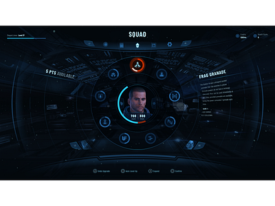 Mass Effect | Legendary Edition | Squad Screen 2d design effect game interface mass skills space ui vector video videogame