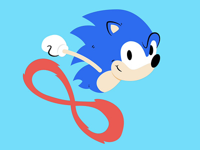 Sonic the Hedgehog 2d blue game illustration ilustracion sega sonic video game