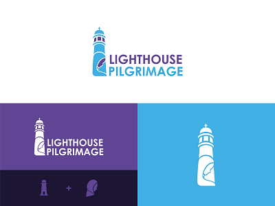 Lighthouse Pilgrimage Brand blue branding design lighthouse logo marca minimalist purple vector