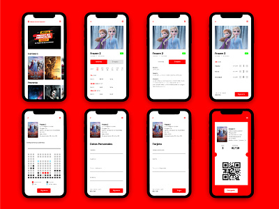 Movie Theater App | App de Cine 2d branding cine design minimalist movie pelicula ui vector