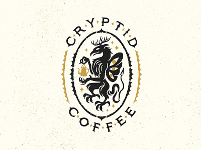 Cryptid Coffee Brand Logo branding coffee drawing graphic design hand drawn hand drawn type identity illustration logo typography unique