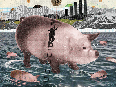 Big Data Magazine Article Banking Illustration