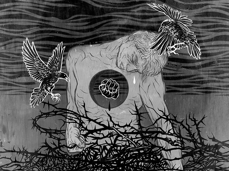 Then we strayed away from the Garden... art illustration line birds white black black and white hand drawn figurative thorns monochrome drawing