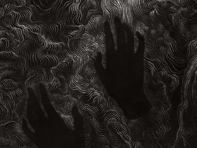 Solo Andata - Ritual art black cover art dark desire path hands illustration line music record vinyl white