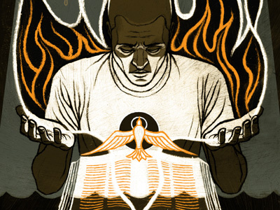 Exult in Hope art bible black book drawing fire hand drawn history of redemption illustration line orange white