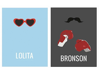 Lolita & Bronson Movie Posters adobe illustrator boxing bronson lolita movie poster movie posters movies simplicity stanley kubrick vector vectorart