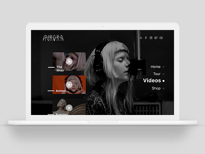 Aurora - Web Concept aurora interface design minimal music musician singlepage ui user interface ux video web