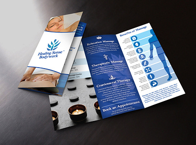 Healing Sense Bodywork Tri-fold Brochure brochure brochure design design healthy massage print