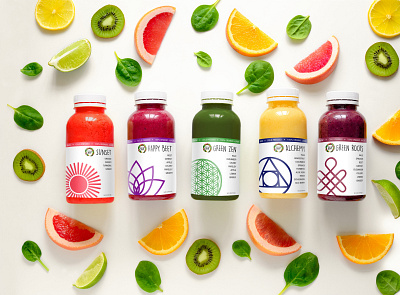 Zen Bar Juice Labels design healthy healthy eating healthy lifestyle juice bar juicery juices label design labels print print design