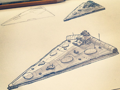 Imperial Pizza Star Destroyer illustration star wars