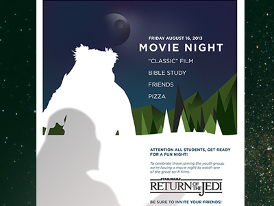 Poster for youth group movie night