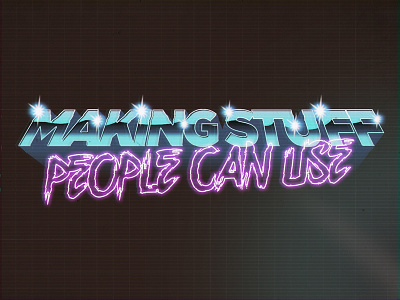 80's theme for UX presentation 80s chrome flare neon