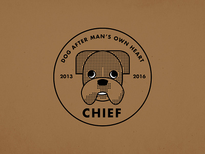 For a friend who lost his friend chief dog half tone logo