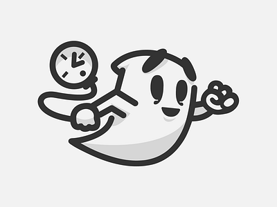 Time Ghost character design ghost illustration logo logo mark thicklines time time ghost