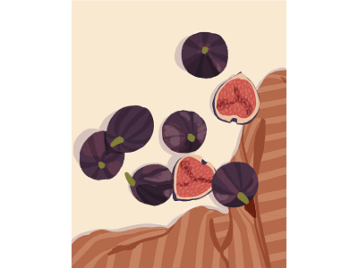 Figs food illustration fruit illustration packaging design procreate art procreate artist retro illustration