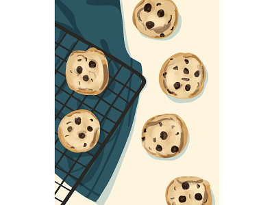 Cookie Illustration digital drawing food illustration hand drawn procreate art retro illustration