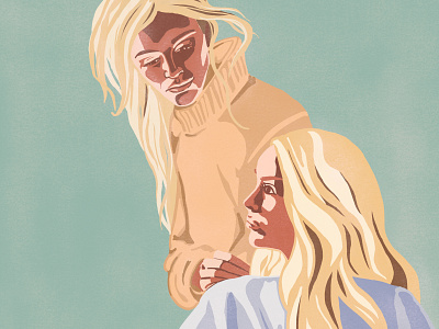 Sisters blonde design drawing fashion illustration procreate procreate app sisters