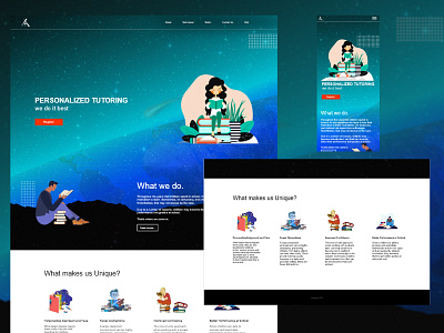 Personalized tutors Web concept adobexd design illustration landingpage mobile onepage ui ux web webdesign