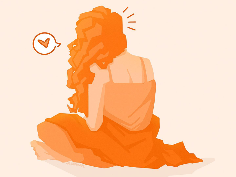 Slow Afternoons artwork zeichnung dessins hearts love orange family bffs sunny summer drawings drawing watercolor colors procreate illustration illustrations design artists art