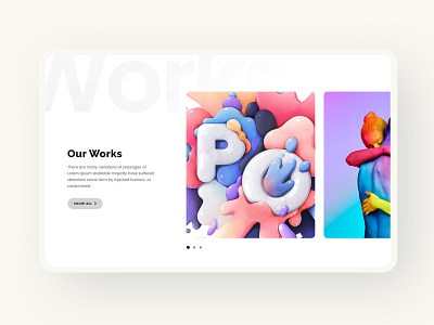 works section for design agency website