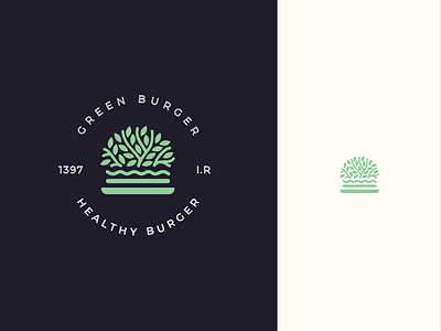 green burger - Healthy fast food logo design