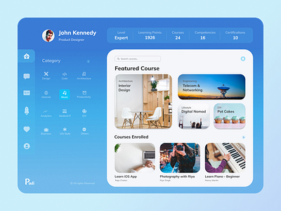 Padi Dashboard - Learn Courses Online