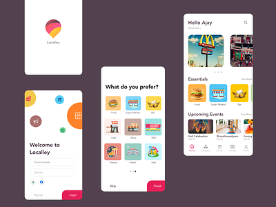 Localley - City Local Guide app app design branding city guide design guide local local business login minimal splashscreen