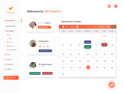 Hospital - Patient Dashboard corona covid19 dashboad design doctor doctor appointment healthcare hospital minimal patient