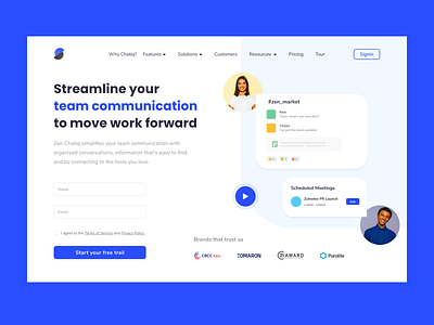 Business Chat Application - Landing page