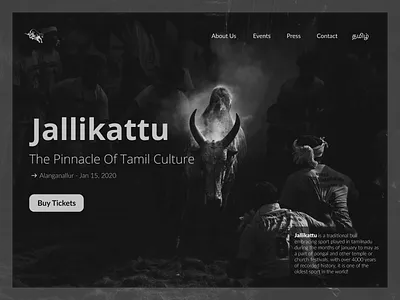 Culture Design Challenge - Tamil - Jallikattu - updated ancient brand design branding bull bulls culture design india jallikattu landing page landingpage minimal sports sports branding sports design tamil tamilnadu vintage