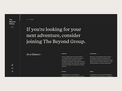 The Beyond Group is hiring! careers design desktop e commerce hiring jobs scroll sticky navigation typography ui web design
