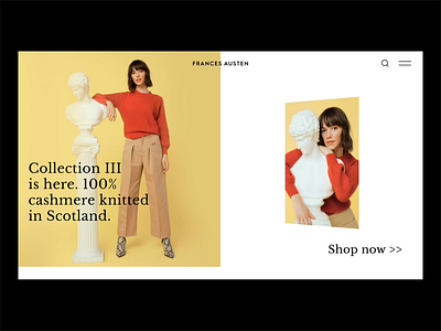 Frances Austen - Homepage Animation animation design e commerce fashion homepage layout rotate ui ux web design