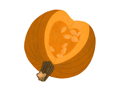 Pumpkin food illustration illustration orange procreate pumpkin