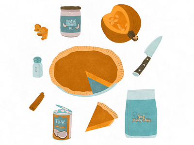 Pumpkin Pie Recipe food illustration illustration ingredients procreate pumpkin pie recipe