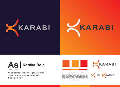 Karabi Logo brand brand identity branding design ecommerce gradient graphicdesign logo logo mark modern logo orange symbol design trendy trendy logo