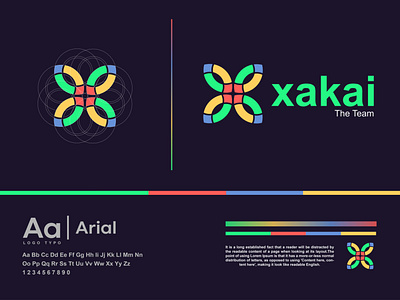 Xakai logo brand brand identity colorful community design graphicdesign logo logo mark logotype modern logo multicolor team logo xakai